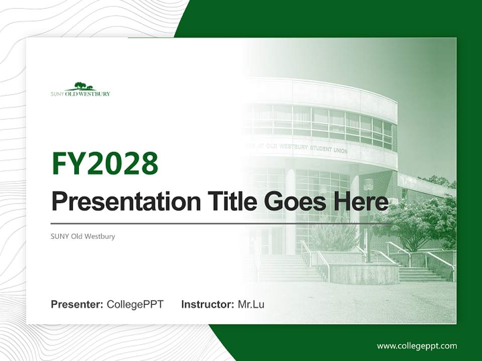 SUNY Old Westbury Academic Presentation/Research Findings Report PPT Template4:3 ratio PPT effect preview image5
