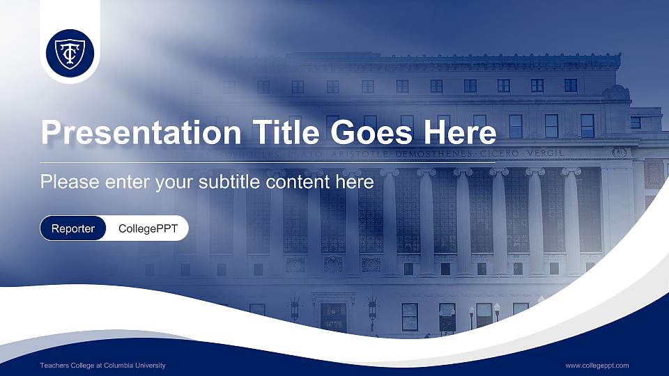 Teachers College at Columbia University Lecture Sharing and Networking Event PPT Template16:9 ratio PPT effect preview image
