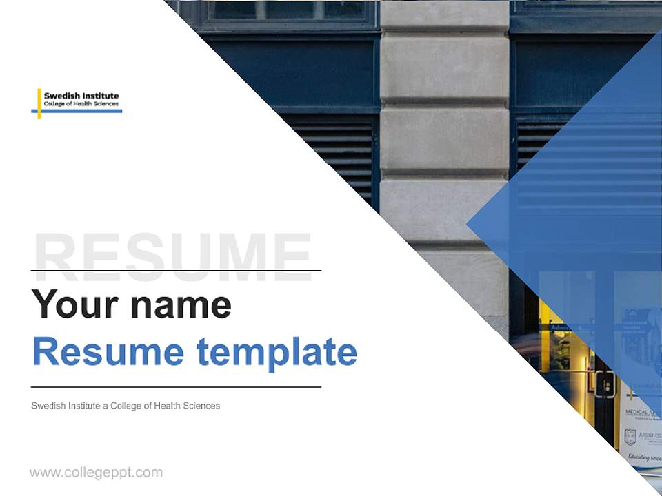 Swedish Institute a College of Health Sciences Resume PPT Template4:3 ratio PPT effect preview image5