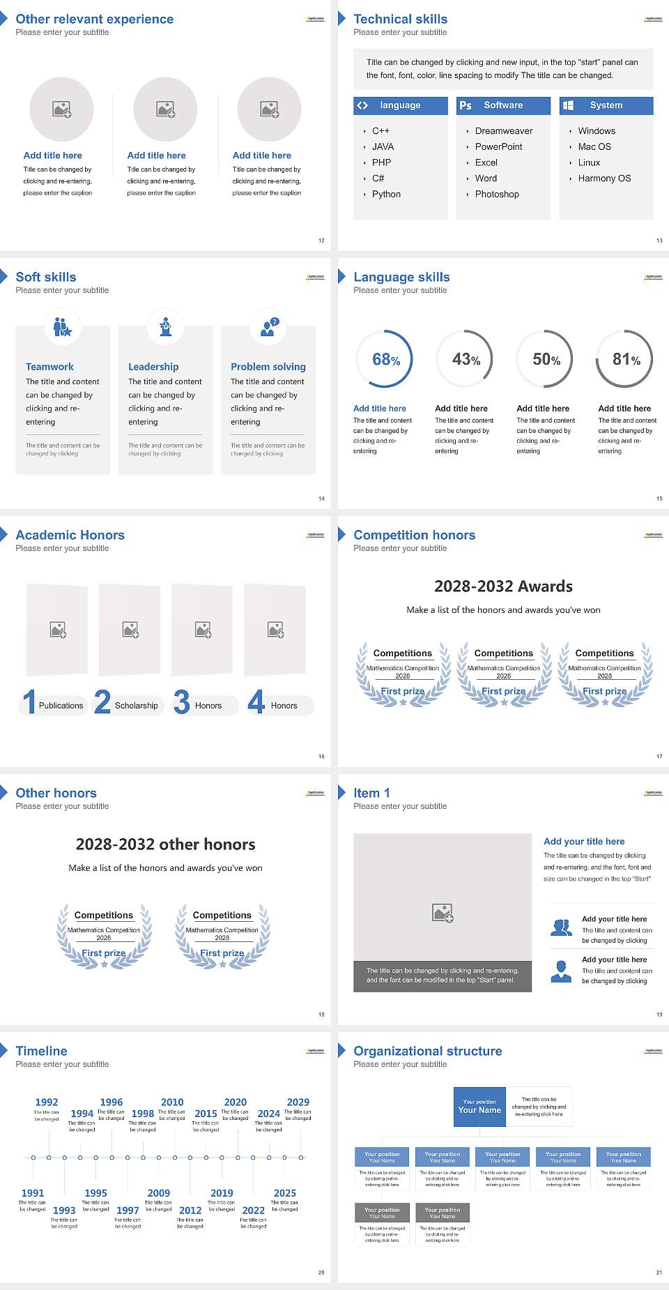Swedish Institute a College of Health Sciences Resume PPT Template4:3 ratio PPT effect preview image3