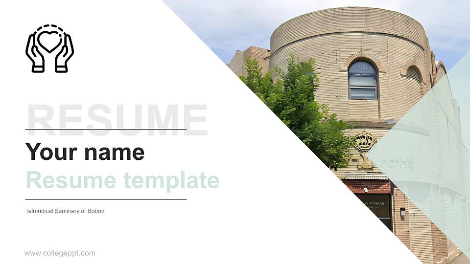 Talmudical Seminary of Bobov Resume PPT Template16:9 ratio PPT effect preview image