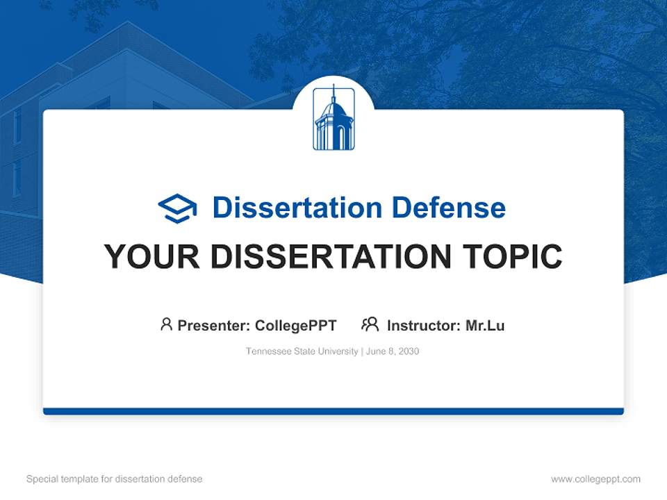 Tennessee State University Graduation Thesis Defense PPT Template4:3 ratio PPT effect preview image7