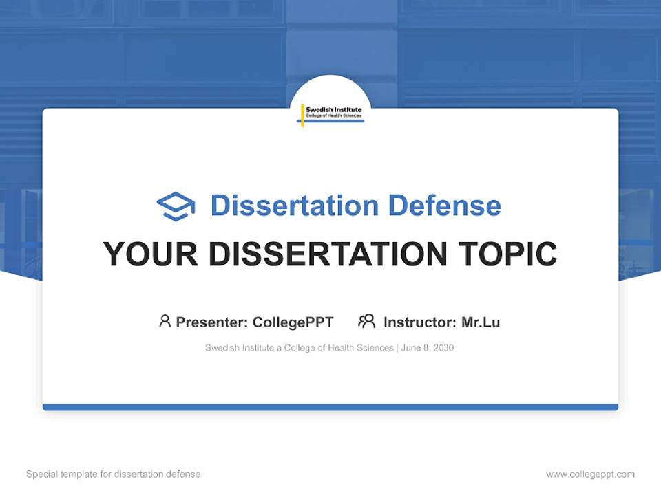 Swedish Institute a College of Health Sciences Graduation Thesis Defense PPT Template4:3 ratio PPT effect preview image7