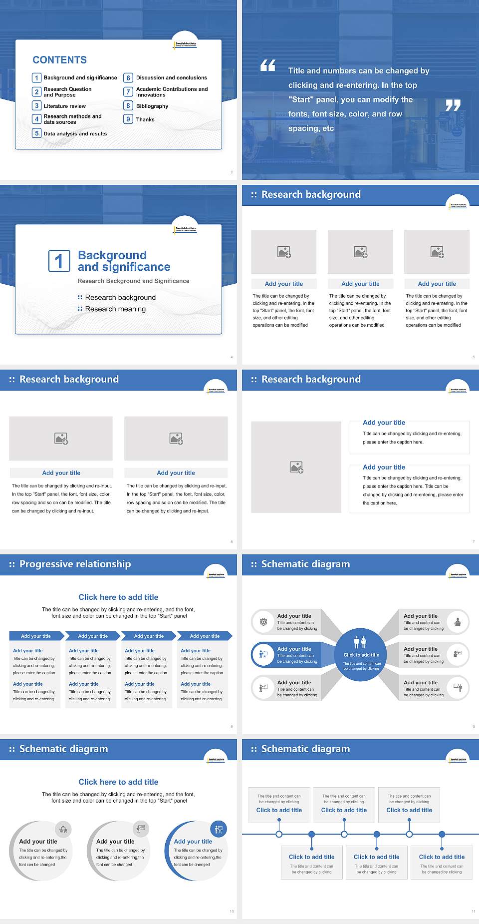 Swedish Institute a College of Health Sciences Graduation Thesis Defense PPT Template4:3 ratio PPT effect preview image2