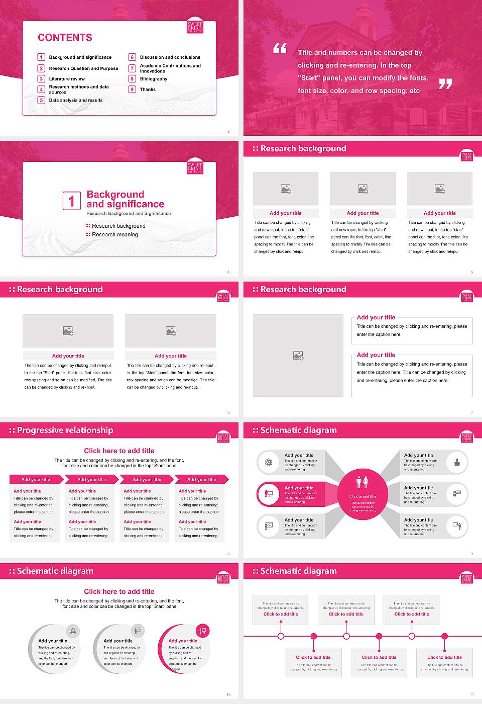 Sweet Briar College Graduation Thesis Defense PPT Template16:9 ratio PPT effect preview image2