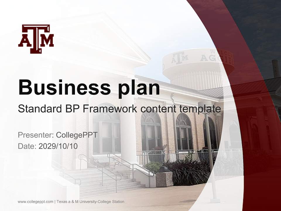 Texas a & M University-College Station Competition/Entrepreneurship Contest PPT Template4:3 ratio PPT effect preview image9