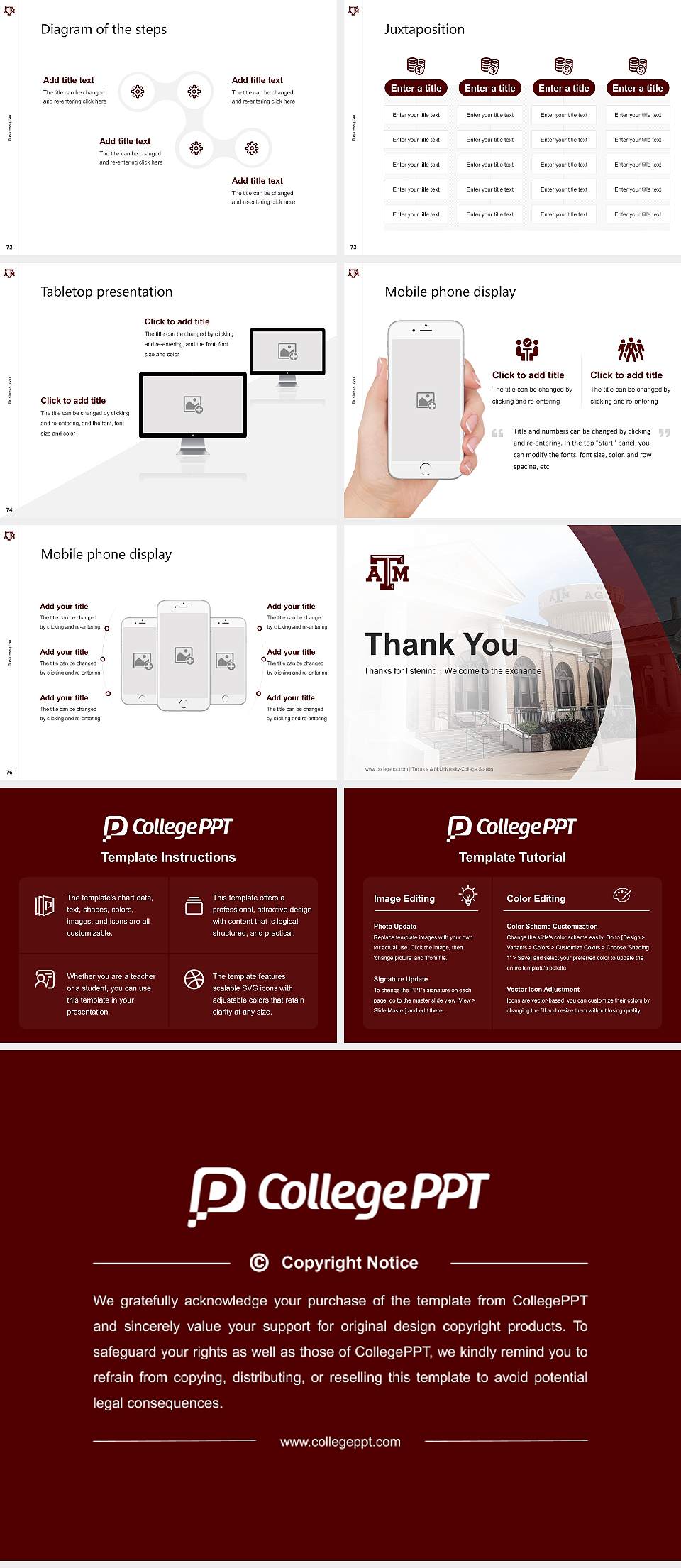 Texas a & M University-College Station Competition/Entrepreneurship Contest PPT Template4:3 ratio PPT effect preview image9