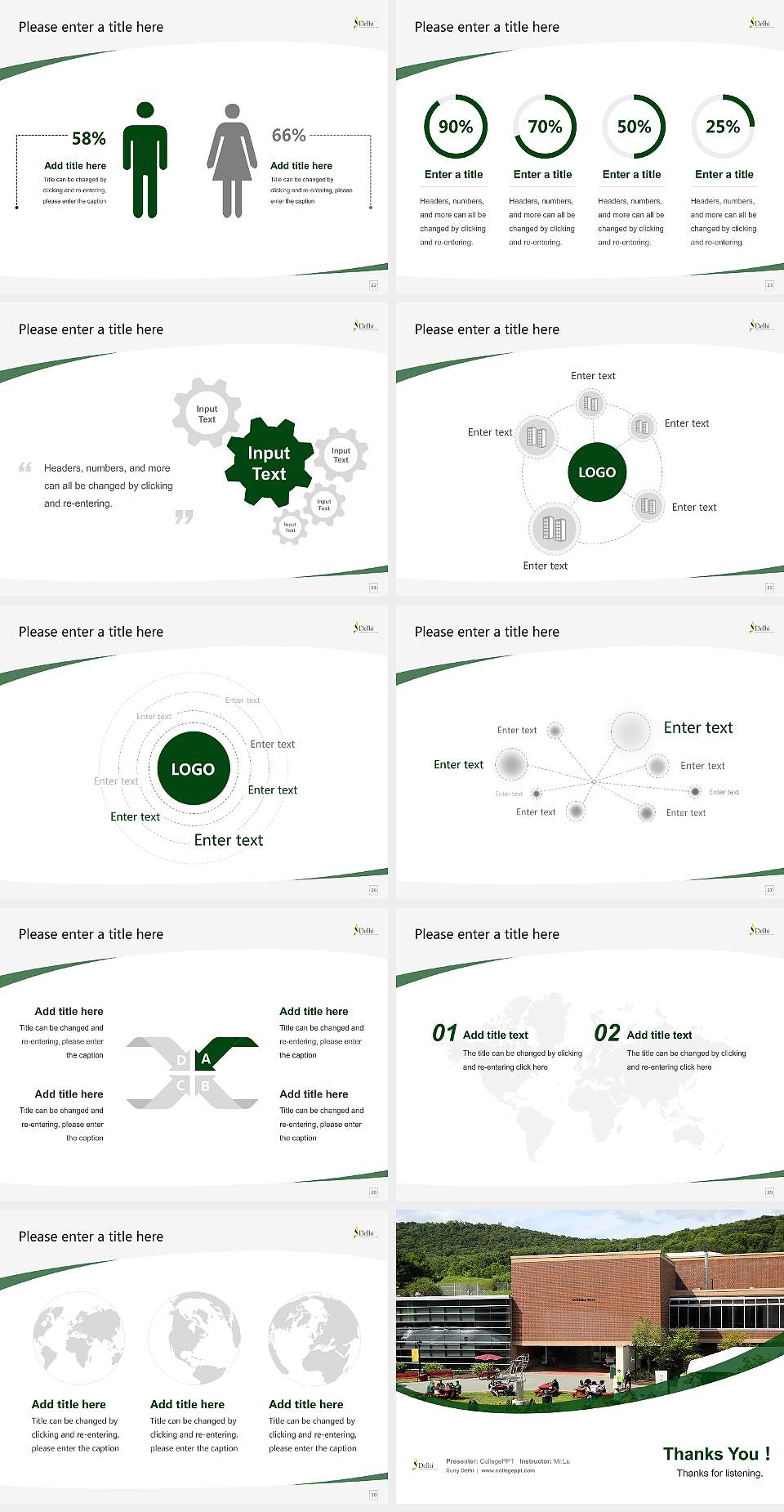 Suny Delhi Course/Courseware Creation PPT Template4:3 ratio PPT effect preview image4