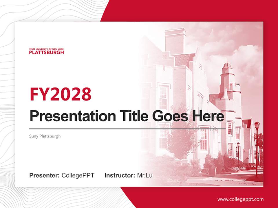 Suny Plattsburgh Academic Presentation/Research Findings Report PPT Template4:3 ratio PPT effect preview image5