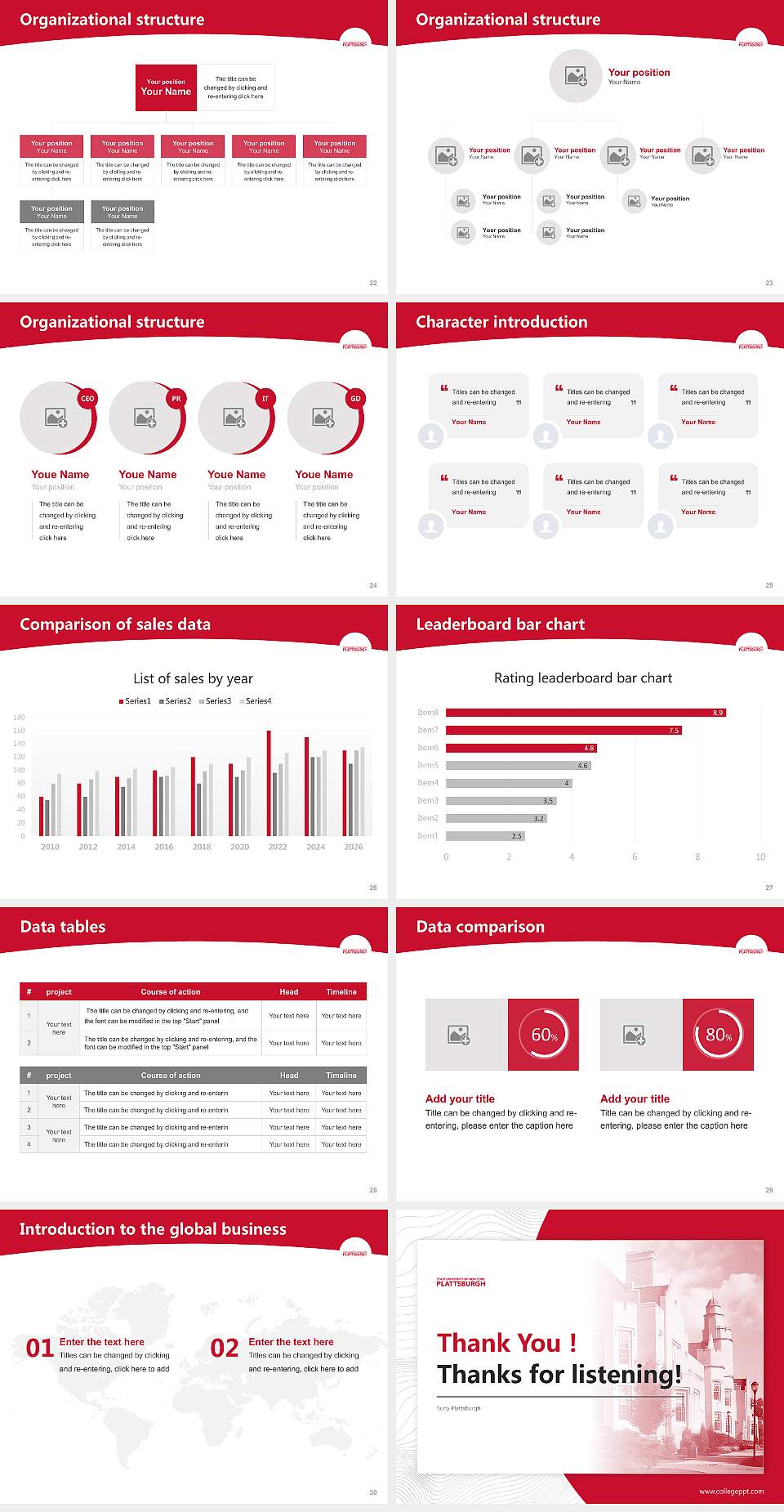 Suny Plattsburgh Academic Presentation/Research Findings Report PPT Template4:3 ratio PPT effect preview image4