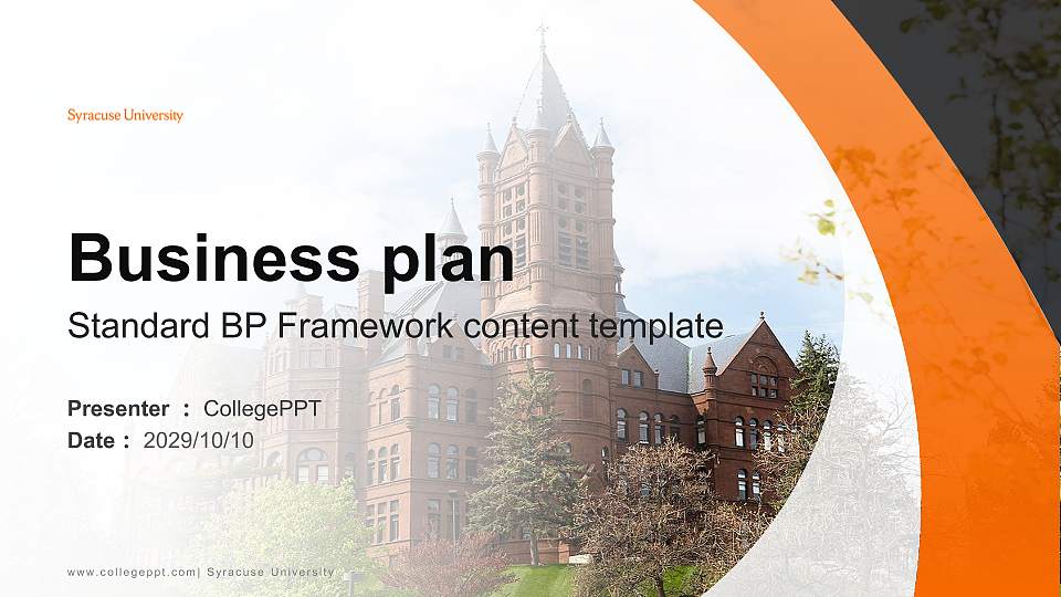Syracuse University Competition/Entrepreneurship Contest PPT Template16:9 ratio PPT effect preview image