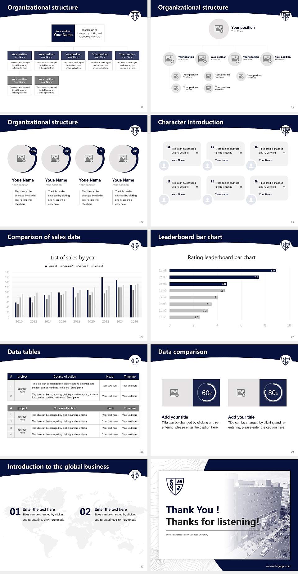 Suny Downstate Health Sciences University Academic Presentation/Research Findings Report PPT Template4:3 ratio PPT effect preview image4
