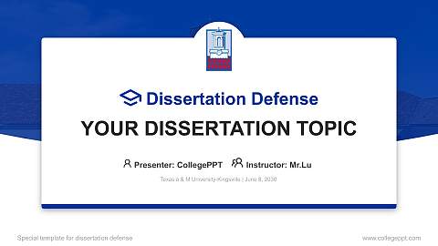 Texas a & M University-Kingsville Graduation Thesis Defense PPT Template