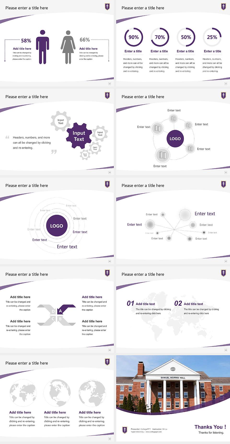 Taylor University Course/Courseware Creation PPT Template4:3 ratio PPT effect preview image4