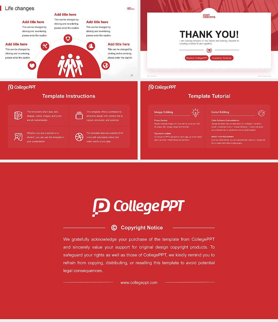 Suny Oneonta National Scholarship Defense PPT Template16:9 ratio PPT effect preview image4