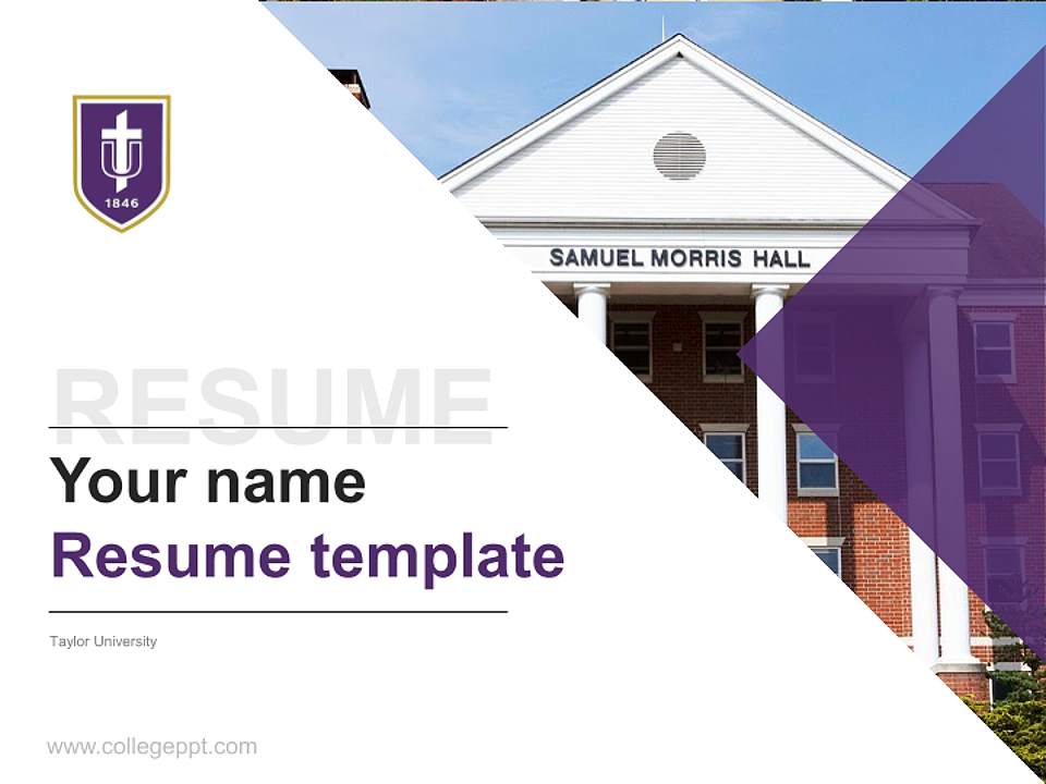 Taylor University Resume PPT Template4:3 ratio PPT effect preview image5