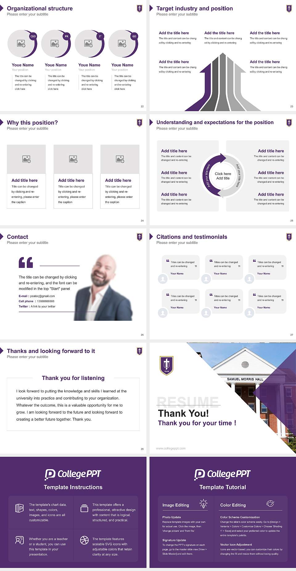 Taylor University Resume PPT Template4:3 ratio PPT effect preview image4