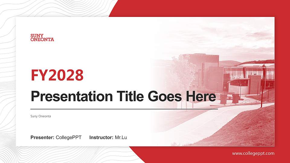 Suny Oneonta Academic Presentation/Research Findings Report PPT Template16:9 ratio PPT effect preview image