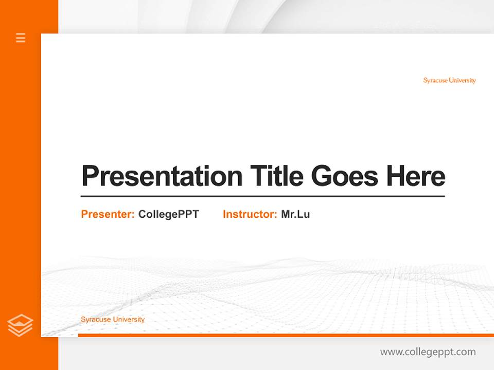 Syracuse University Thesis Proposal/Graduation Defense PPT Template4:3 ratio PPT effect preview image5