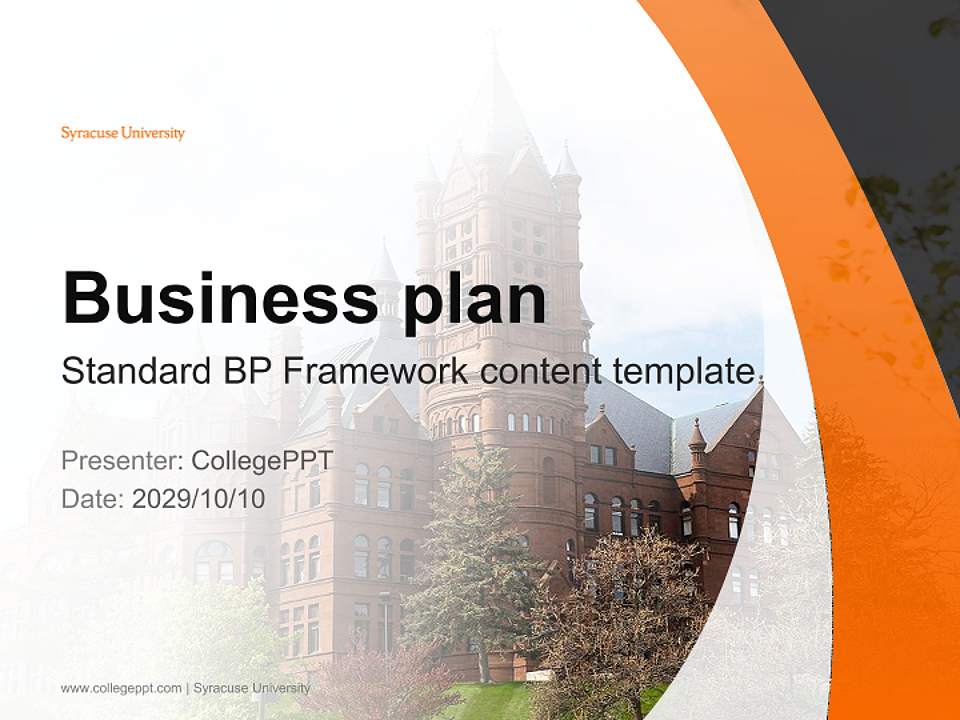 Syracuse University Competition/Entrepreneurship Contest PPT Template4:3 ratio PPT effect preview image9