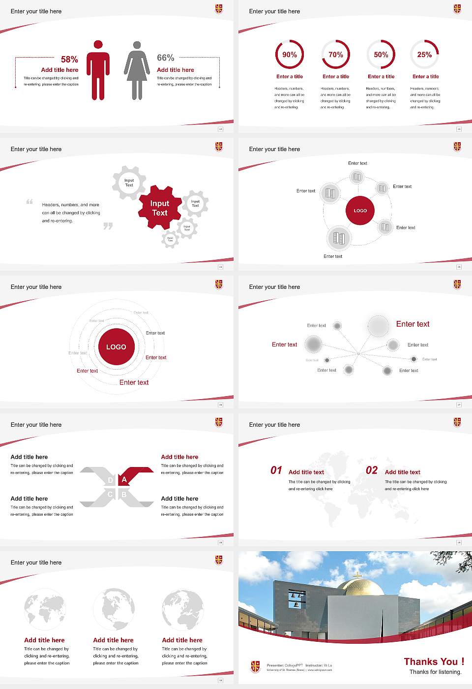 University of St. Thomas (Texas) Course/Courseware Creation PPT Template16:9 ratio PPT effect preview image4