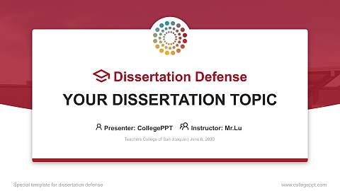 Teachers College of San Joaquin Graduation Thesis Defense PPT Template