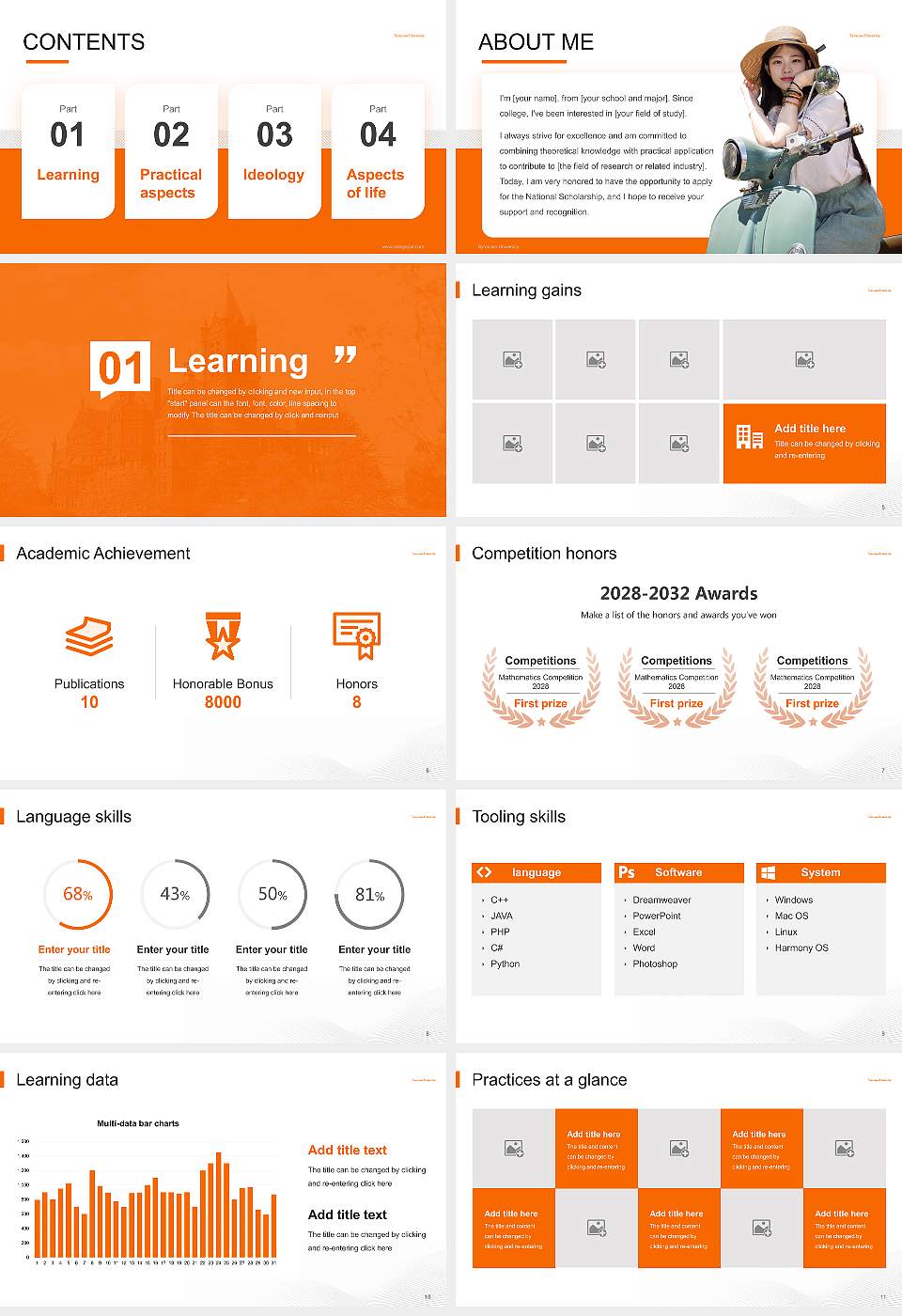 Syracuse University National Scholarship Defense PPT Template16:9 ratio PPT effect preview image2