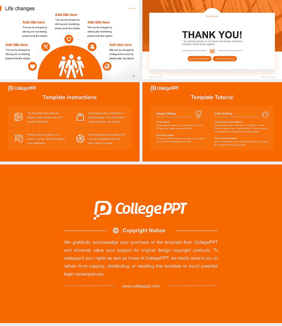 Syracuse University National Scholarship Defense PPT Template16:9 ratio PPT effect preview image4
