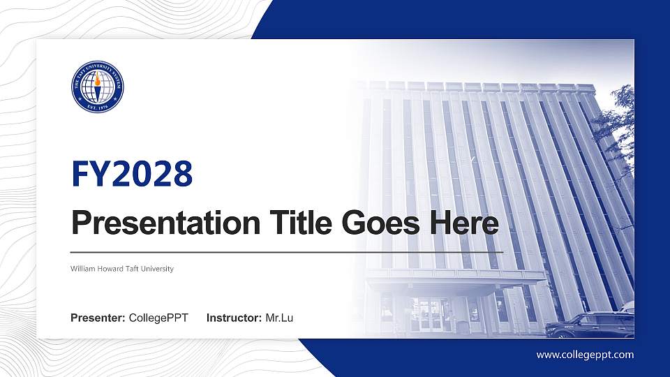 William Howard Taft University Academic Presentation/Research Findings Report PPT Template16:9 ratio PPT effect preview image