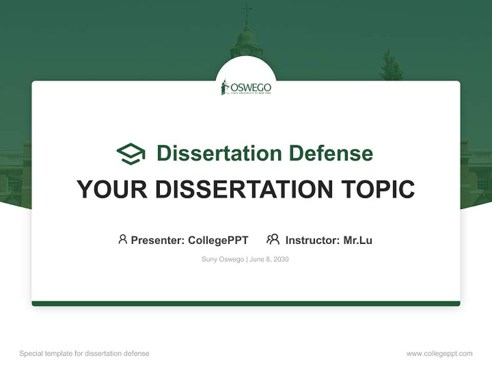 Suny Oswego Graduation Thesis Defense PPT Template4:3 ratio PPT effect preview image7