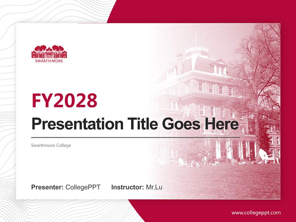 Swarthmore College Academic Presentation/Research Findings Report PPT Template4:3 ratio PPT effect preview image5