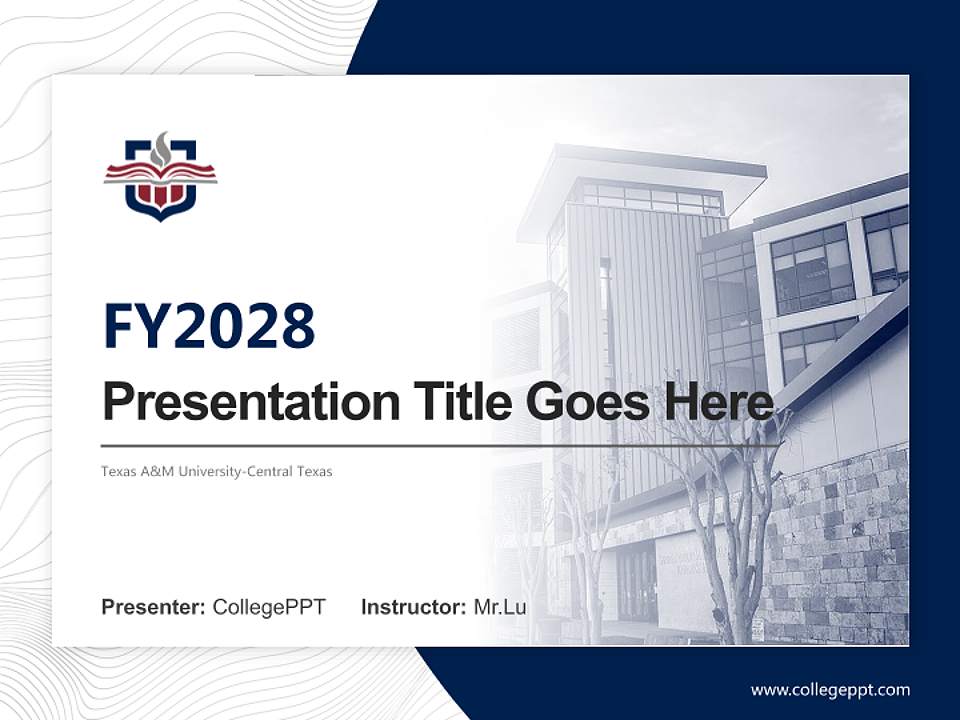 Texas A&M University-Central Texas Academic Presentation/Research Findings Report PPT Template4:3 ratio PPT effect preview image5