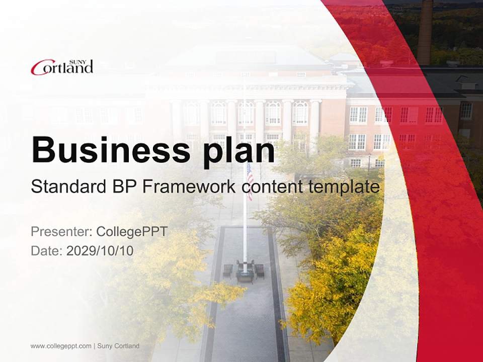 Suny Cortland Competition/Entrepreneurship Contest PPT Template4:3 ratio PPT effect preview image9