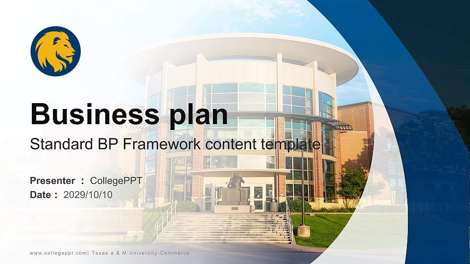 Texas a & M University-Commerce Competition/Entrepreneurship Contest PPT Template16:9 ratio PPT effect preview image