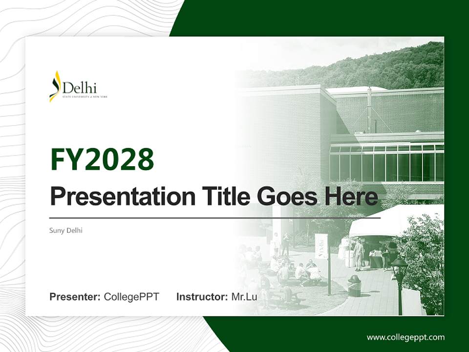 Suny Delhi Academic Presentation/Research Findings Report PPT Template4:3 ratio PPT effect preview image5