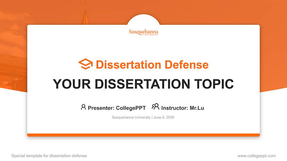 Susquehanna University Graduation Thesis Defense PPT Template16:9 ratio PPT effect preview image