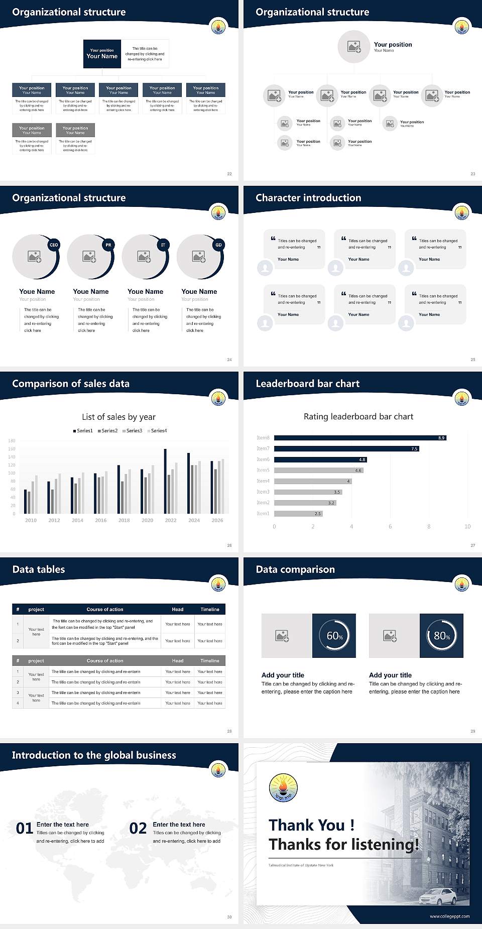 Talmudical Institute of Upstate New York Academic Presentation/Research Findings Report PPT Template4:3 ratio PPT effect preview image4