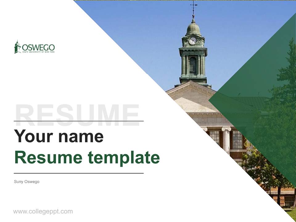 Suny Oswego Resume PPT Template4:3 ratio PPT effect preview image5
