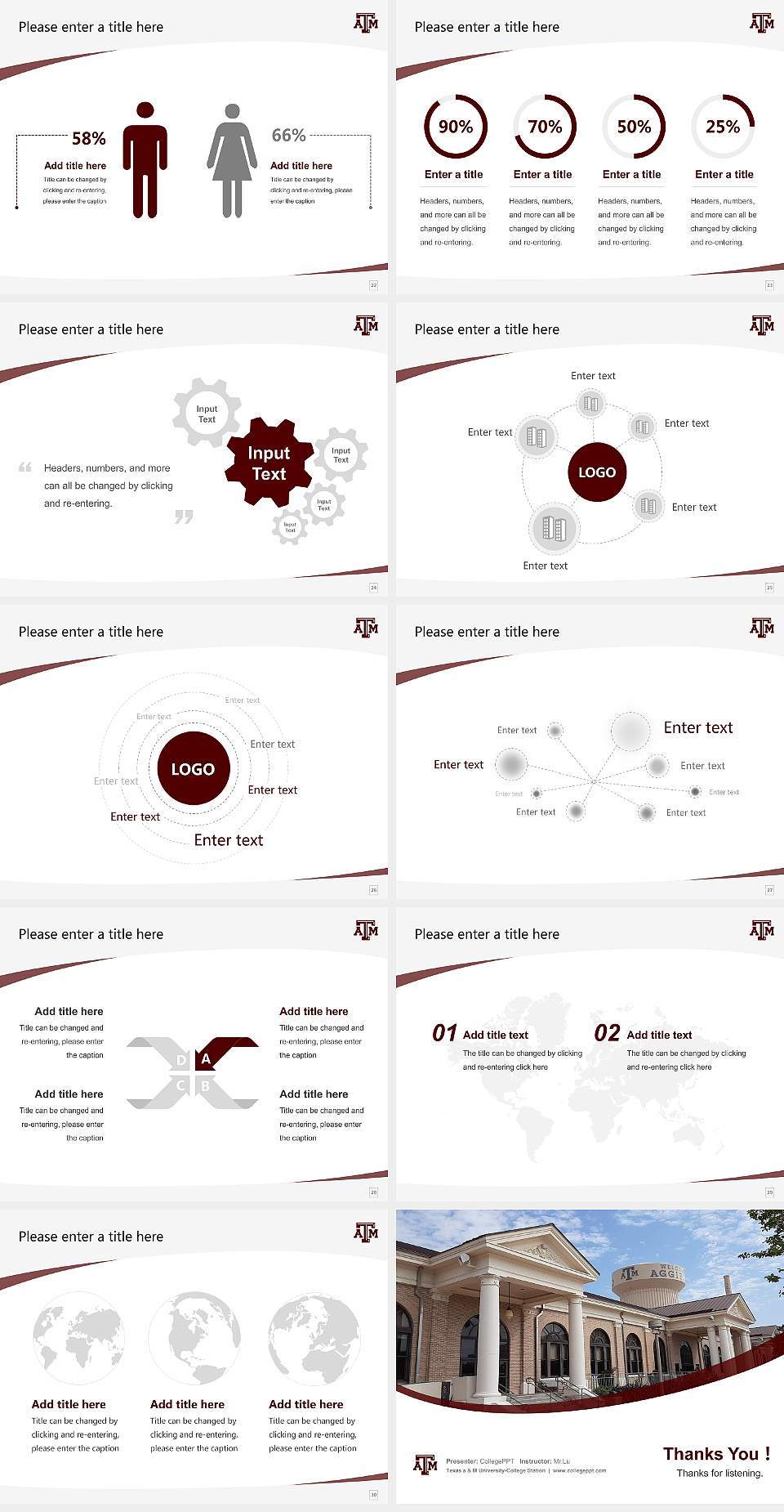 Texas a & M University-College Station Course/Courseware Creation PPT Template4:3 ratio PPT effect preview image4