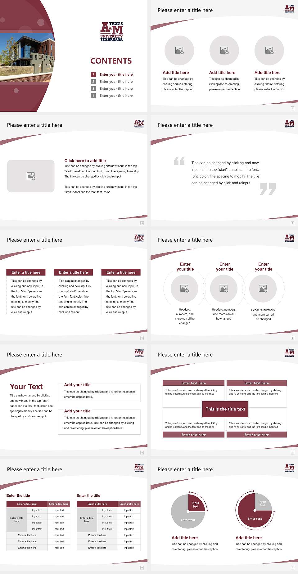 Texas A&M University-Texarkana Course/Courseware Creation PPT Template4:3 ratio PPT effect preview image2