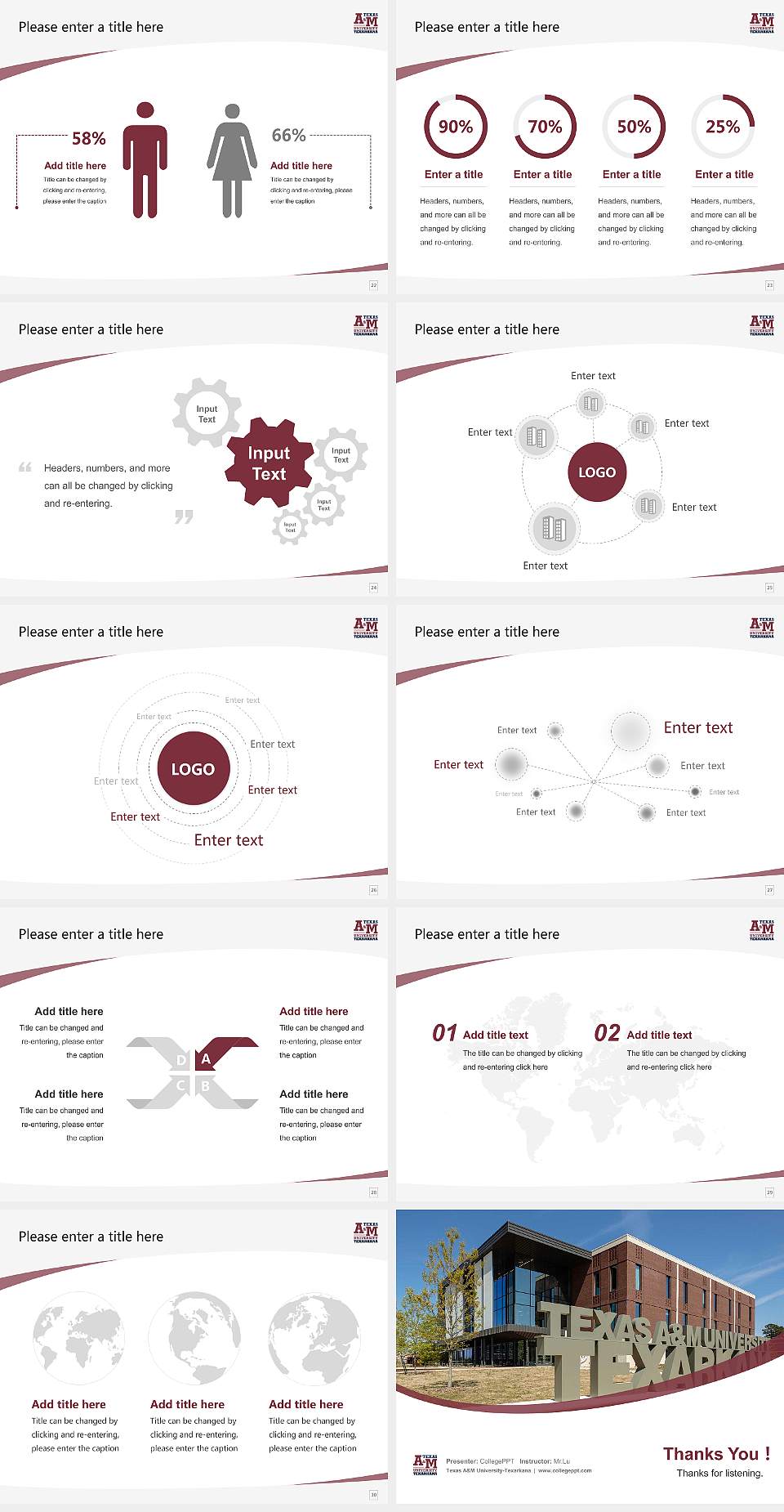 Texas A&M University-Texarkana Course/Courseware Creation PPT Template4:3 ratio PPT effect preview image4