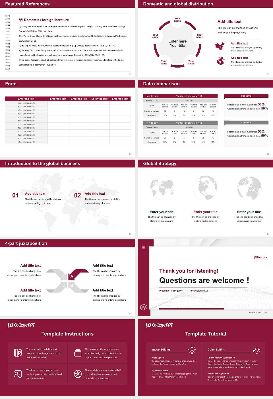 Suny Potsdam Thesis Proposal/Graduation Defense PPT Template16:9 ratio PPT effect preview image4