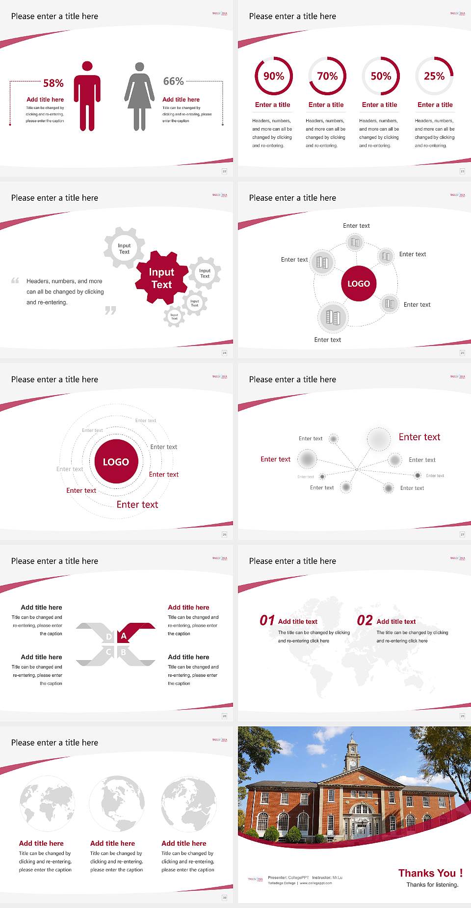 Talladega College Course/Courseware Creation PPT Template4:3 ratio PPT effect preview image4