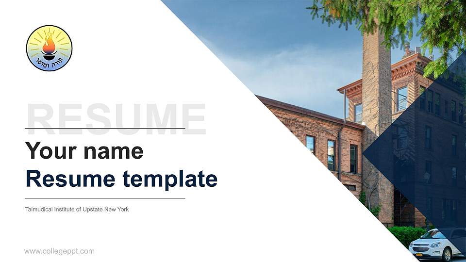 Talmudical Institute of Upstate New York Resume PPT Template16:9 ratio PPT effect preview image