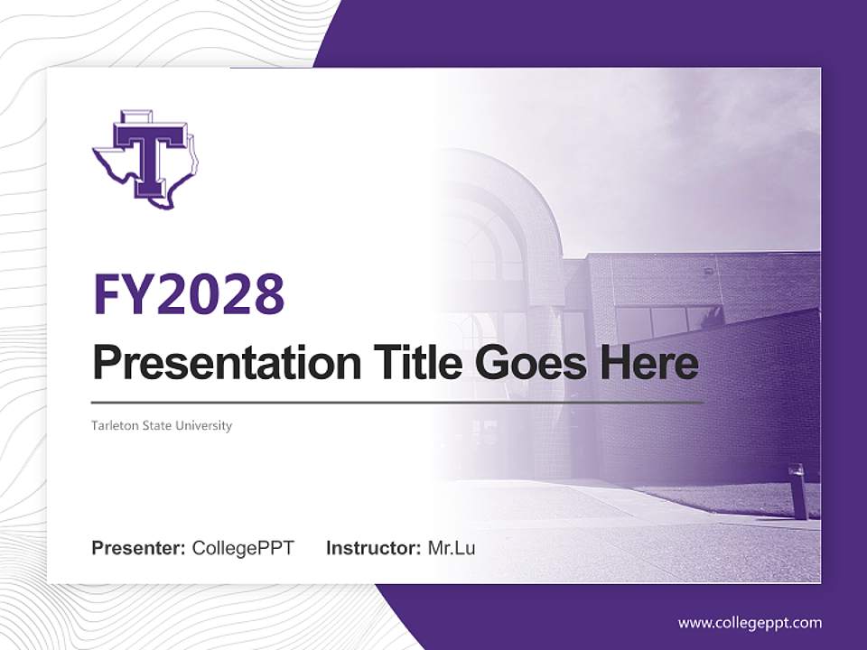 Tarleton State University Academic Presentation/Research Findings Report PPT Template4:3 ratio PPT effect preview image5