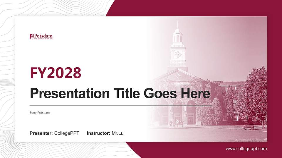 Suny Potsdam Academic Presentation/Research Findings Report PPT Template16:9 ratio PPT effect preview image