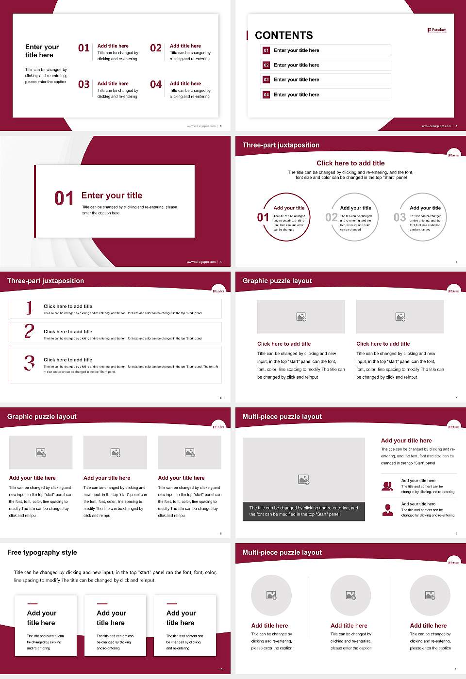 Suny Potsdam Academic Presentation/Research Findings Report PPT Template16:9 ratio PPT effect preview image2