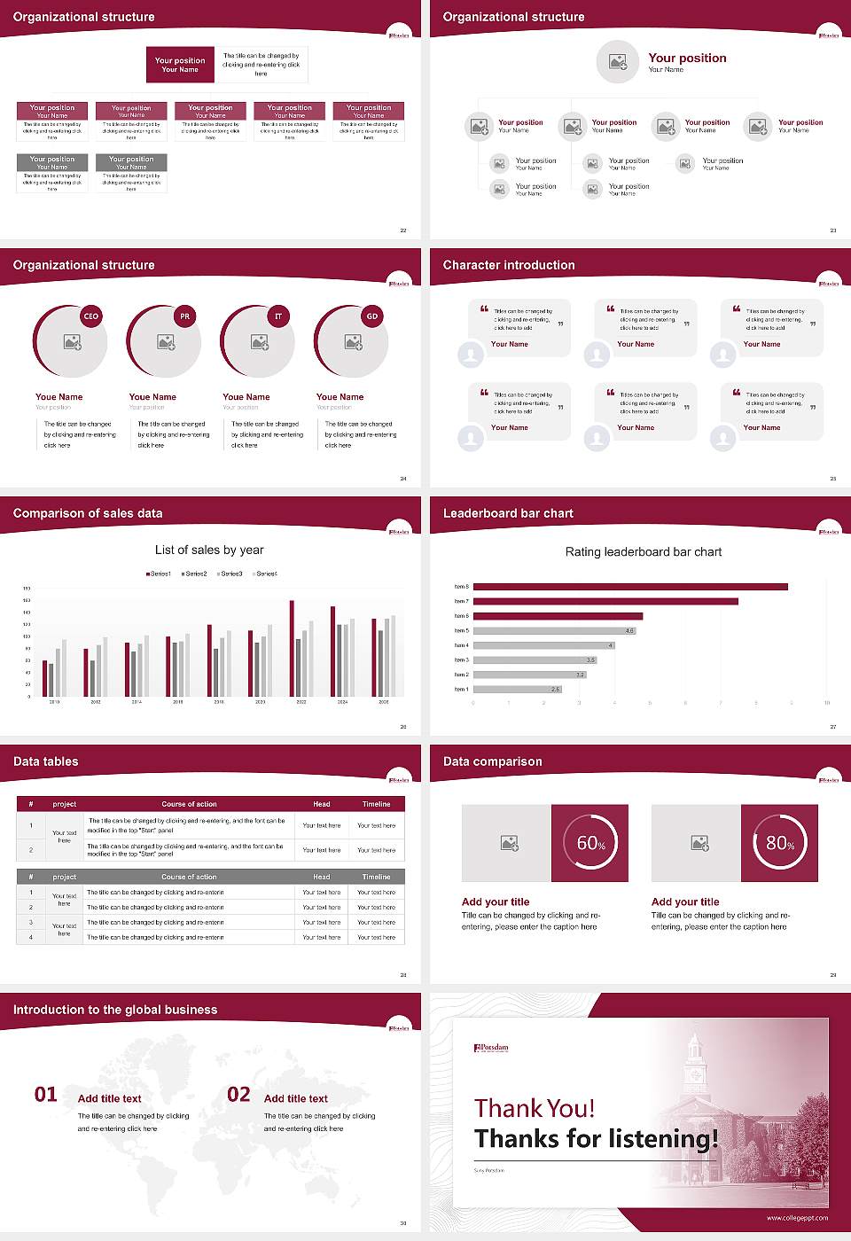 Suny Potsdam Academic Presentation/Research Findings Report PPT Template16:9 ratio PPT effect preview image4