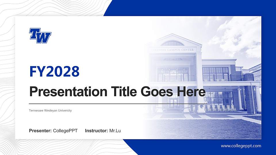 Tennessee Wesleyan University Academic Presentation/Research Findings Report PPT Template16:9 ratio PPT effect preview image