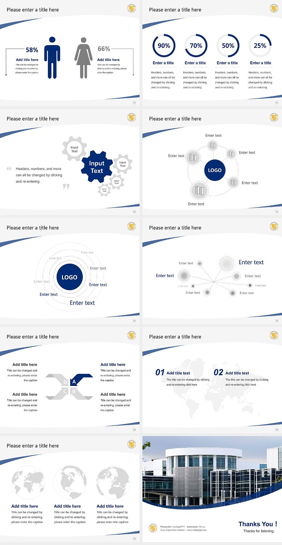 Suny Polytechnic Institute Course/Courseware Creation PPT Template4:3 ratio PPT effect preview image4